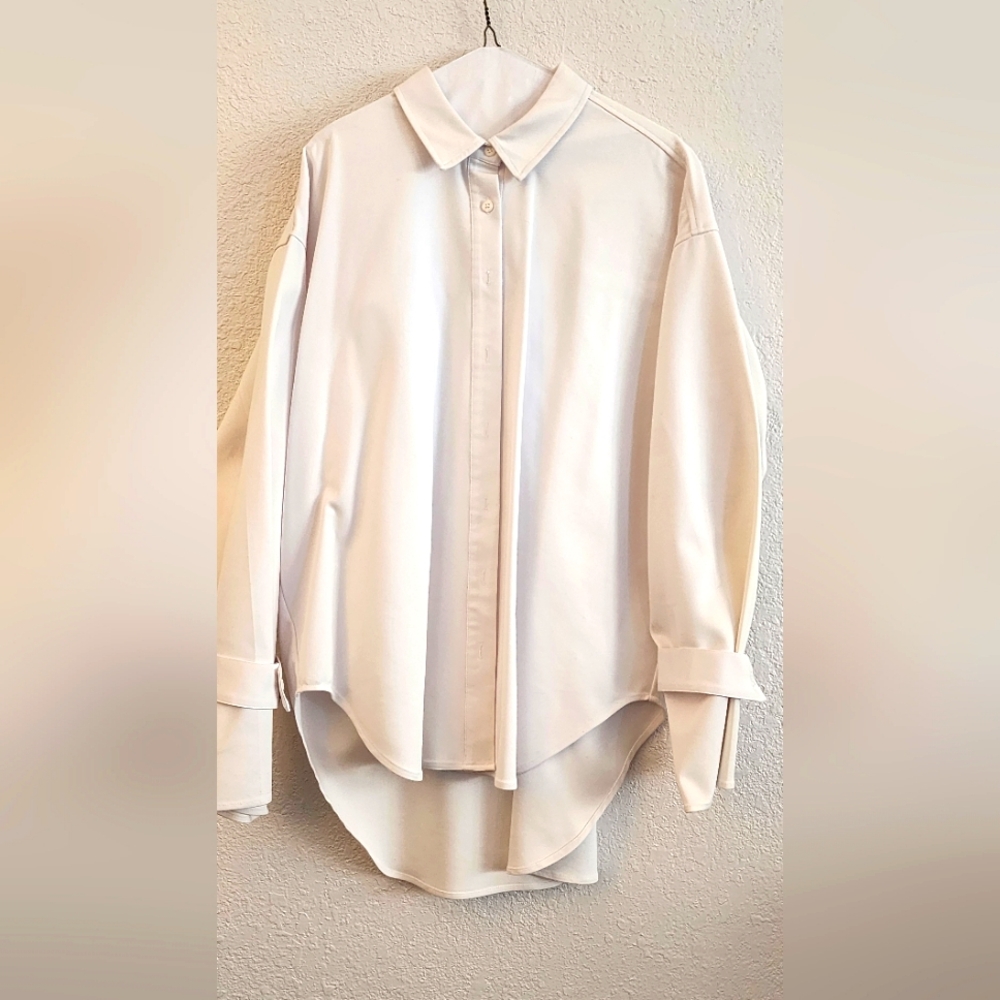Good American Oversized Poplin Shirt Size 3/4
